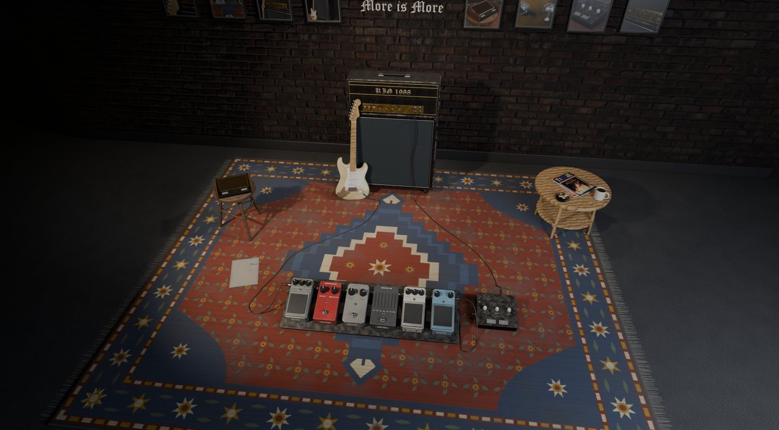 The room from the ceiling, power on