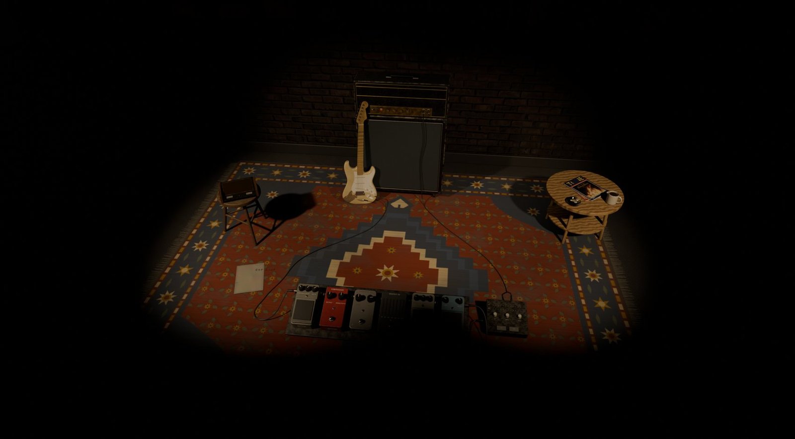 The room from the ceiling, power off